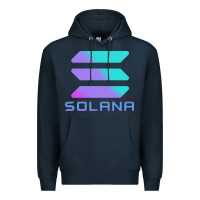 Navy solana cryptocurrency solana Premium Hoodie - linhVisuals