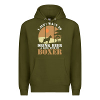 Army Green boxer beer dog lover t  shirt boxer beer dog lover t  shirt Premium Hoodie - linhVisuals