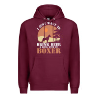 Burgundy boxer beer dog lover t  shirt boxer beer dog lover t  shirt Premium Hoodie - linhVisuals