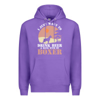 Purple boxer beer dog lover t  shirt boxer beer dog lover t  shirt Premium Hoodie - linhVisuals