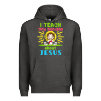 Charcoal Heather i teach tiny humans about jesus Premium Hoodie - linhVisuals