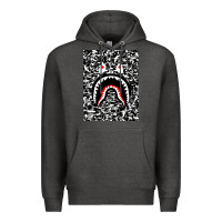Charcoal Heather Bape Shark Army Premium Hoodie - linhVisuals