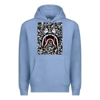 Colony Blue Bape Shark Army Premium Hoodie - linhVisuals