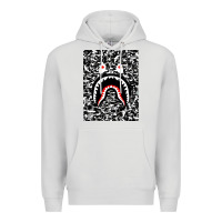 Dove Grey Bape Shark Army Premium Hoodie - linhVisuals