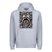 Heather Grey Bape Shark Army Premium Hoodie - linhVisuals