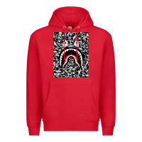 Red Bape Shark Army Premium Hoodie - linhVisuals