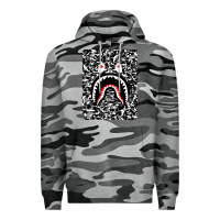 Slate Camo Bape Shark Army Premium Hoodie - linhVisuals