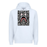 White Bape Shark Army Premium Hoodie - linhVisuals