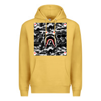 Antique Gold Bape Shark Army Premium Hoodie - linhVisuals
