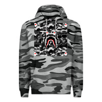 Slate Camo Bape Shark Army Premium Hoodie - linhVisuals