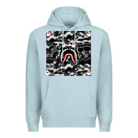 Blue Mist Bape Shark Army Premium Hoodie - linhVisuals