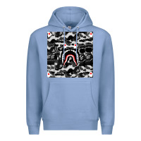 Colony Blue Bape Shark Army Premium Hoodie - linhVisuals