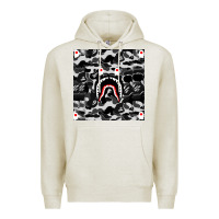 Oatmeal Heather Bape Shark Army Premium Hoodie - linhVisuals