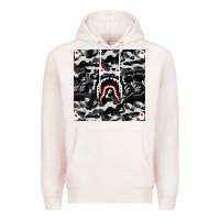 Pale Pink Bape Shark Army Premium Hoodie - linhVisuals