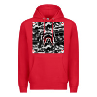 Red Bape Shark Army Premium Hoodie - linhVisuals