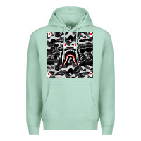 Seafoam Bape Shark Army Premium Hoodie - linhVisuals