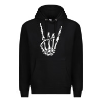 Black rock on skeleton hand Premium Hoodie - linhVisuals