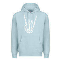 Blue Mist rock on skeleton hand Premium Hoodie - linhVisuals