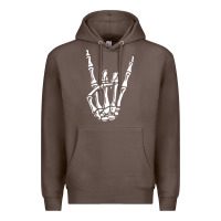Coffee rock on skeleton hand Premium Hoodie - linhVisuals