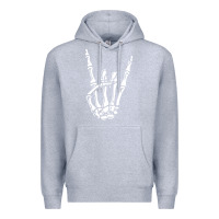 Heather Grey rock on skeleton hand Premium Hoodie - linhVisuals
