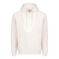 Pale Pink rock on skeleton hand Premium Hoodie - linhVisuals
