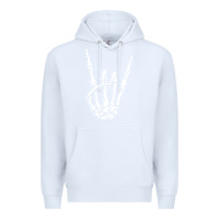 White rock on skeleton hand Premium Hoodie - linhVisuals