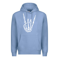 Colony Blue rock on skeleton hand Premium Hoodie - linhVisuals