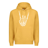 Mustard rock on skeleton hand Premium Hoodie - linhVisuals