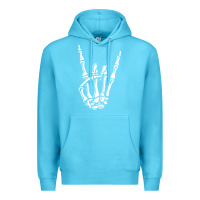 Ocean Blue rock on skeleton hand Premium Hoodie - linhVisuals