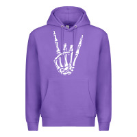 Purple rock on skeleton hand Premium Hoodie - linhVisuals