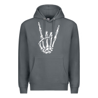 Rock rock on skeleton hand Premium Hoodie - linhVisuals