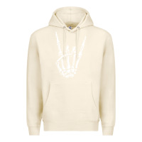 Tofu rock on skeleton hand Premium Hoodie - linhVisuals