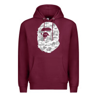 Burgundy Gorilla Head Shot Premium Hoodie - linhVisuals
