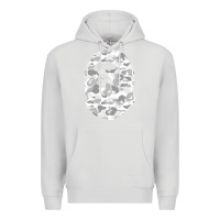 Dove Grey Gorilla Head Shot Premium Hoodie - linhVisuals