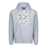 Heather Grey Gorilla Head Shot Premium Hoodie - linhVisuals