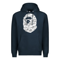 Navy Gorilla Head Shot Premium Hoodie - linhVisuals