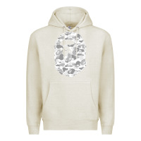 Oatmeal Heather Gorilla Head Shot Premium Hoodie - linhVisuals