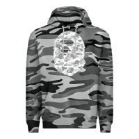 Slate Camo Gorilla Head Shot Premium Hoodie - linhVisuals