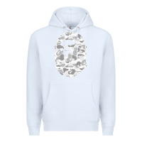 White Gorilla Head Shot Premium Hoodie - linhVisuals