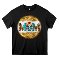 Black american football round earrings Heavy Core Tee - BundleAndBundleShop
