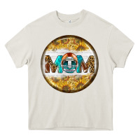 Cream american football round earrings Heavy Core Tee - BundleAndBundleShop