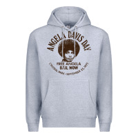 Heather Grey angela davis day 70s black rights Premium Hoodie - linhVisuals