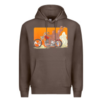 Coffee bigfoot t  shirt bigfoot riding motorcycle for biker sasquatch chick t Premium Hoodie - linhVisuals