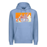 Colony Blue bigfoot t  shirt bigfoot riding motorcycle for biker sasquatch chick t Premium Hoodie - linhVisuals