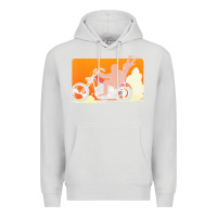 Dove Grey bigfoot t  shirt bigfoot riding motorcycle for biker sasquatch chick t Premium Hoodie - linhVisuals
