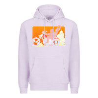 Lilac bigfoot t  shirt bigfoot riding motorcycle for biker sasquatch chick t Premium Hoodie - linhVisuals