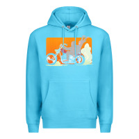 Ocean Blue bigfoot t  shirt bigfoot riding motorcycle for biker sasquatch chick t Premium Hoodie - linhVisuals