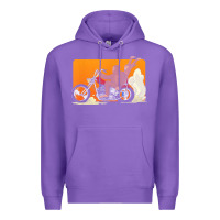 Purple bigfoot t  shirt bigfoot riding motorcycle for biker sasquatch chick t Premium Hoodie - linhVisuals