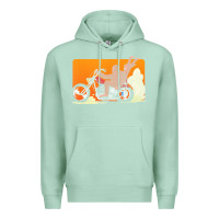 Seafoam bigfoot t  shirt bigfoot riding motorcycle for biker sasquatch chick t Premium Hoodie - linhVisuals