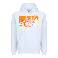 White bigfoot t  shirt bigfoot riding motorcycle for biker sasquatch chick t Premium Hoodie - linhVisuals